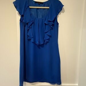 Single Blue Ruffle Mini Dress